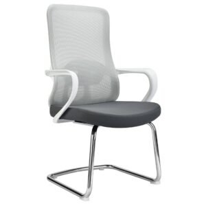 Comfy Office Waiting Chairs White Desk Chair No Wheels CY826CW