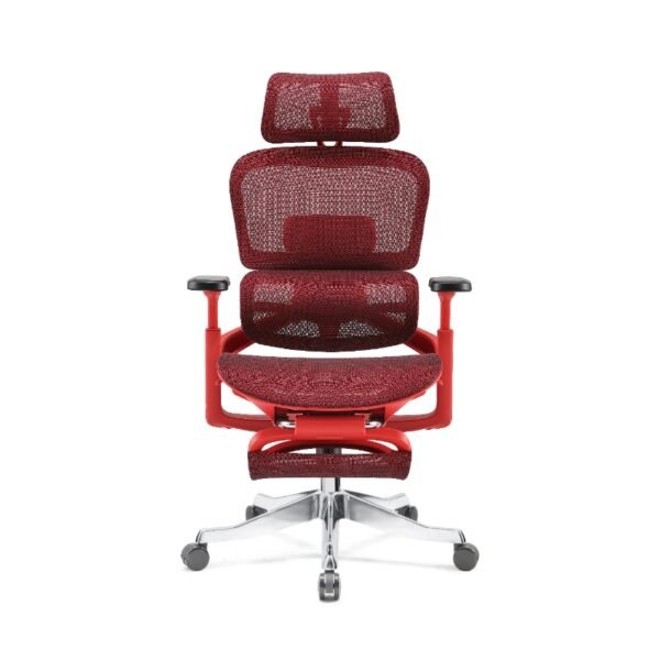 High Back Executive Ergonomic Chair Red with Footrest CY219AR+1 - Image 6