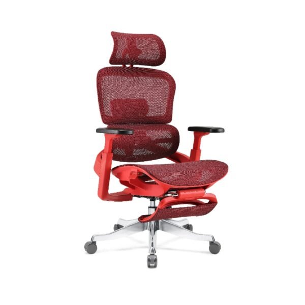 High Back Executive Ergonomic Chair Red with Footrest CY219AR+1 - Image 5