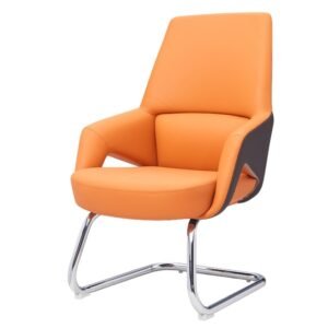 Mid Back Visitor Chair Leather Conference Room Without Wheels CY198C